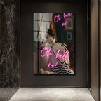 Oh Hell No! Klasik Sanat ve Neon Esintili Cam Tablo