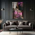 Oh Hell No! Klasik Sanat ve Neon Esintili Cam Tablo
