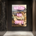 "Waiting For Coffee" Temalı Eğlenceli Hayaletler Cam Tablo