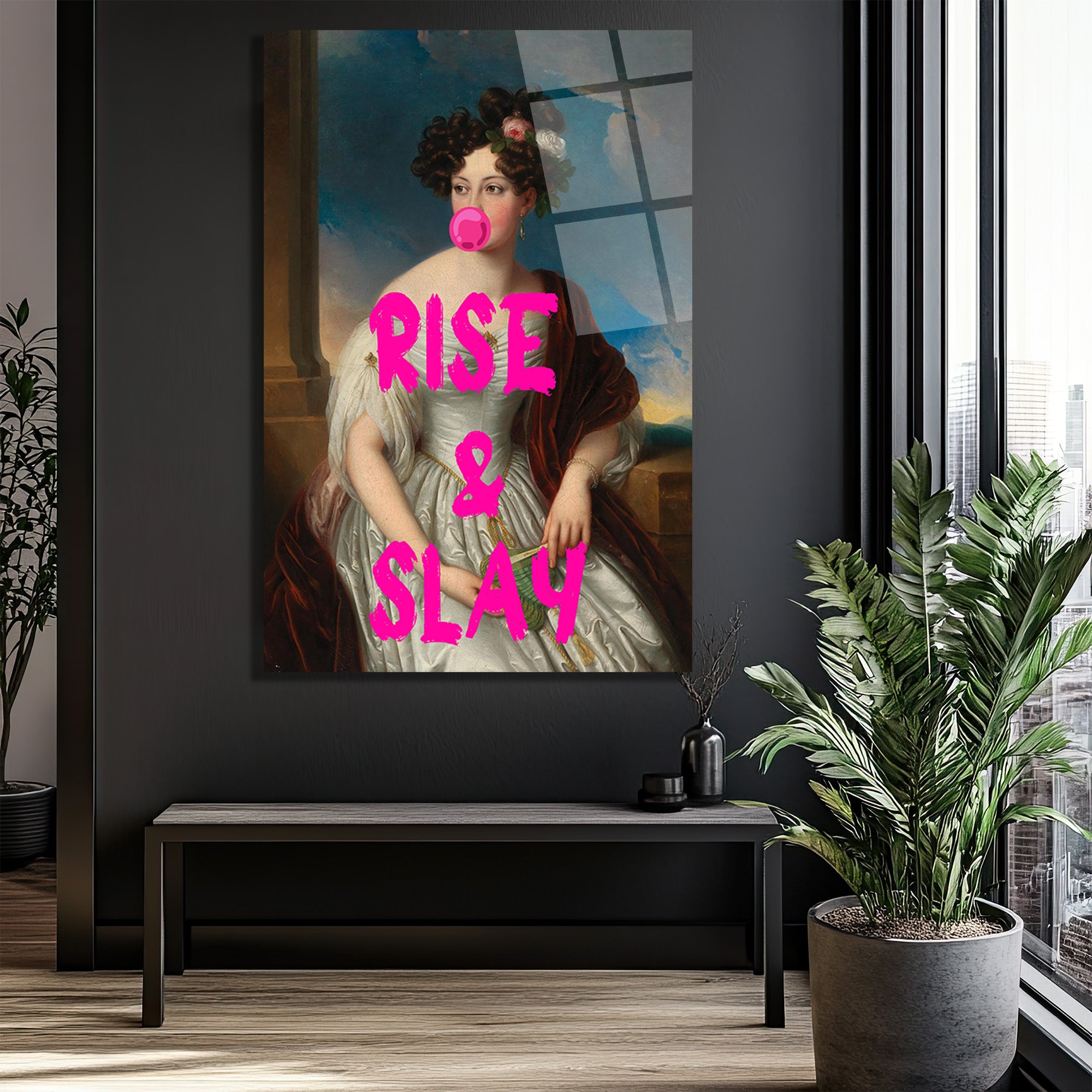 Rise & Slay Bubblegum Kraliçesi Modern Cam Tablo