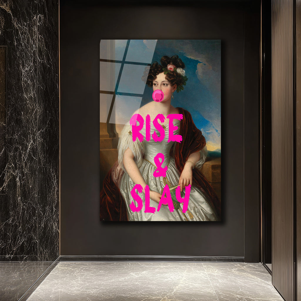 Rise & Slay Bubblegum Kraliçesi Modern Cam Tablo