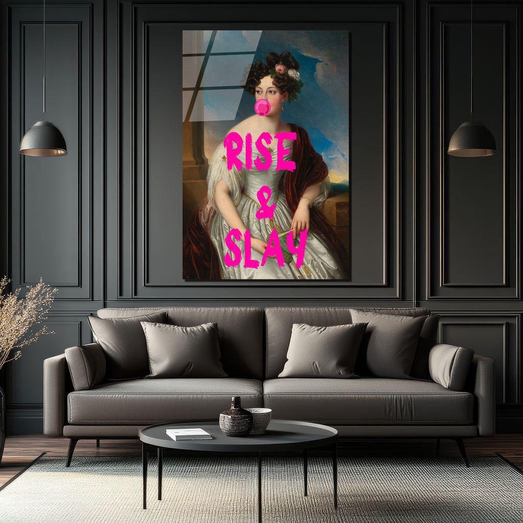 Rise & Slay Bubblegum Kraliçesi Modern Cam Tablo