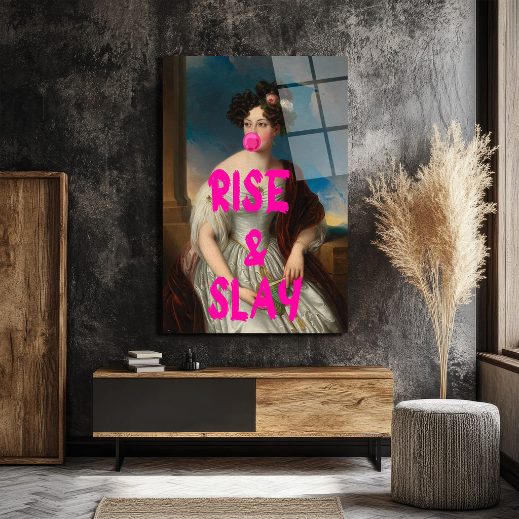 Rise & Slay Bubblegum Kraliçesi Modern Cam Tablo