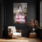 "Partiye Gidelim" Temalı Modern Klasik Cam Tablo