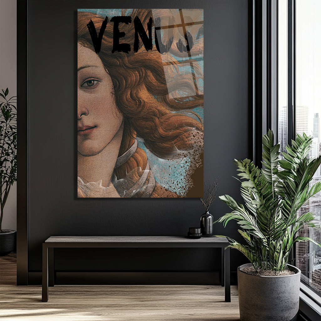 Botticelli Venüs Modern Graffiti Sanat Cam Tablo