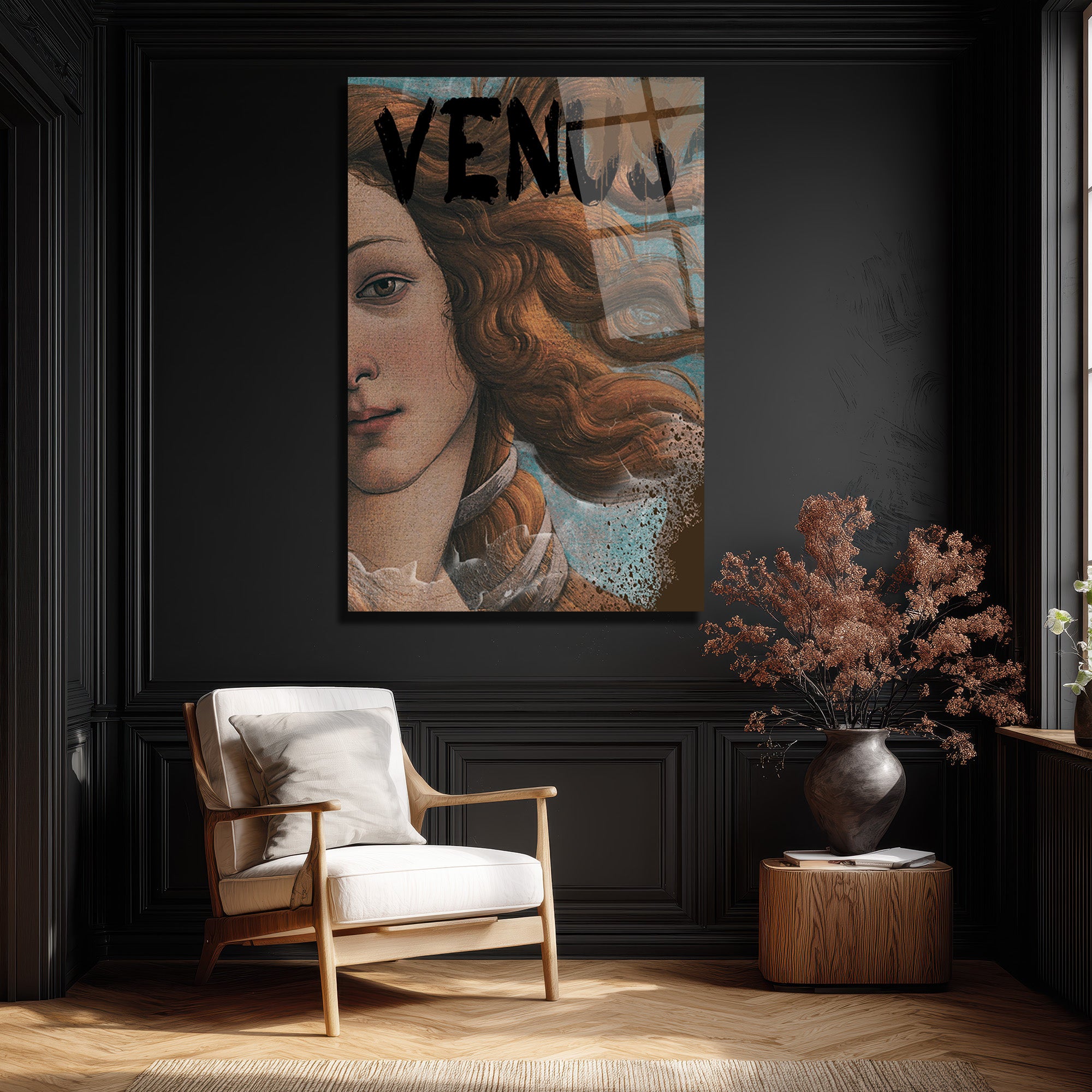 Botticelli Venüs Modern Graffiti Sanat Cam Tablo