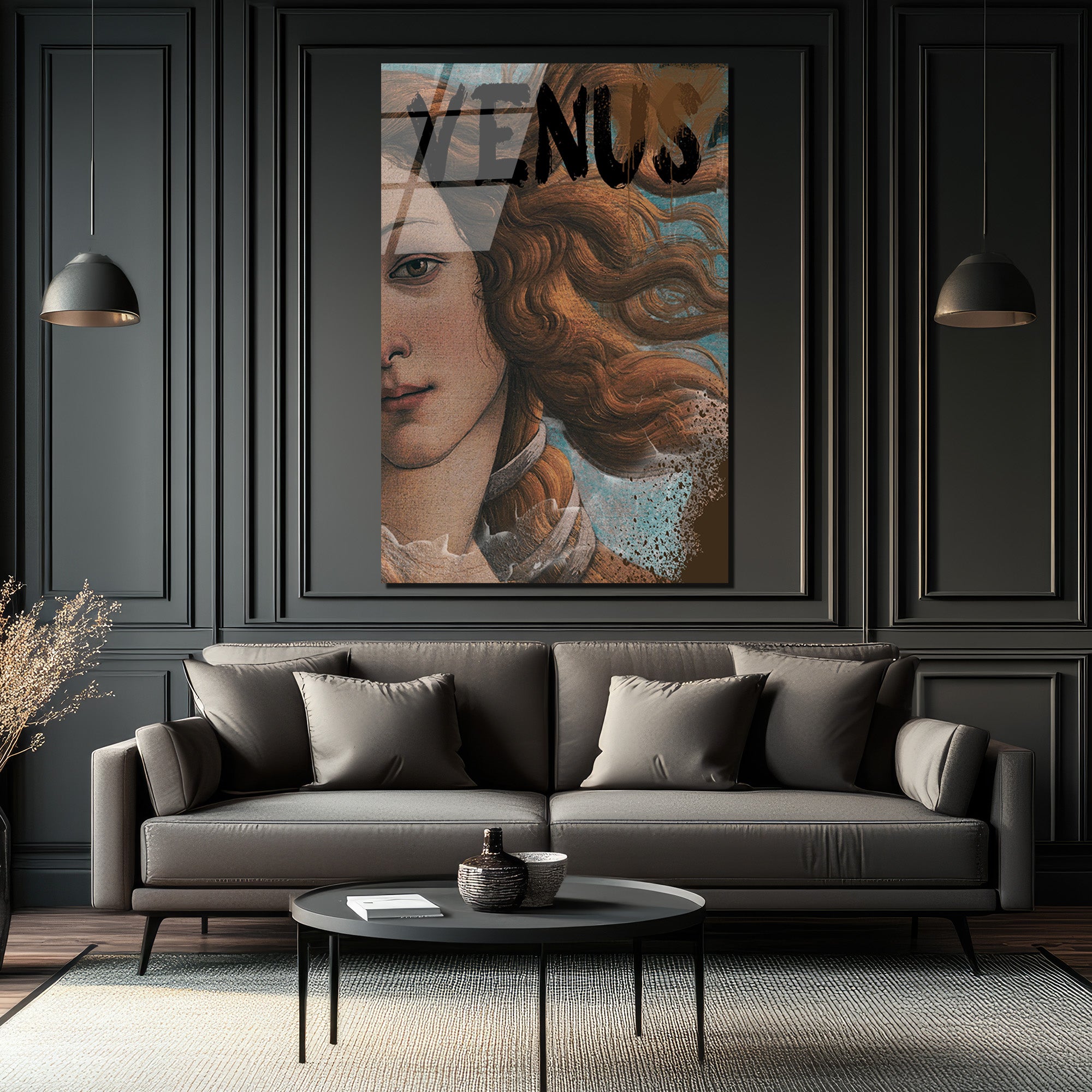 Botticelli Venüs Modern Graffiti Sanat Cam Tablo