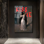 "Kiss Me" Aşkın Ritmi Cam Tablo