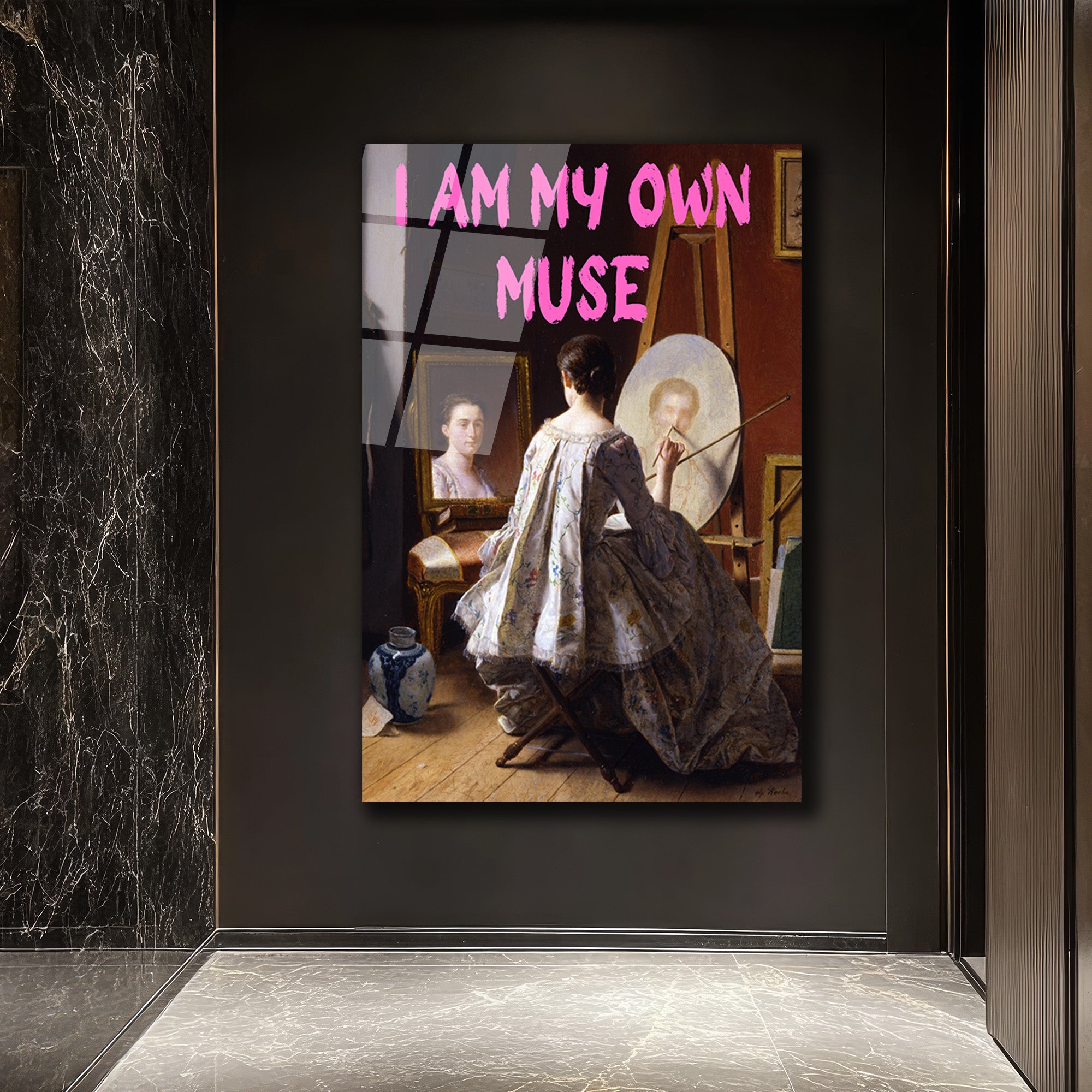 I Am My Own Muse Modern Sanat Cam Tablo