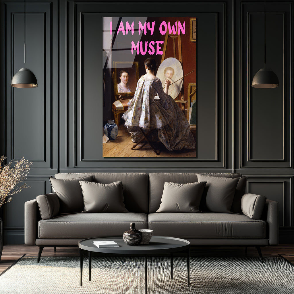I Am My Own Muse Modern Sanat Cam Tablo