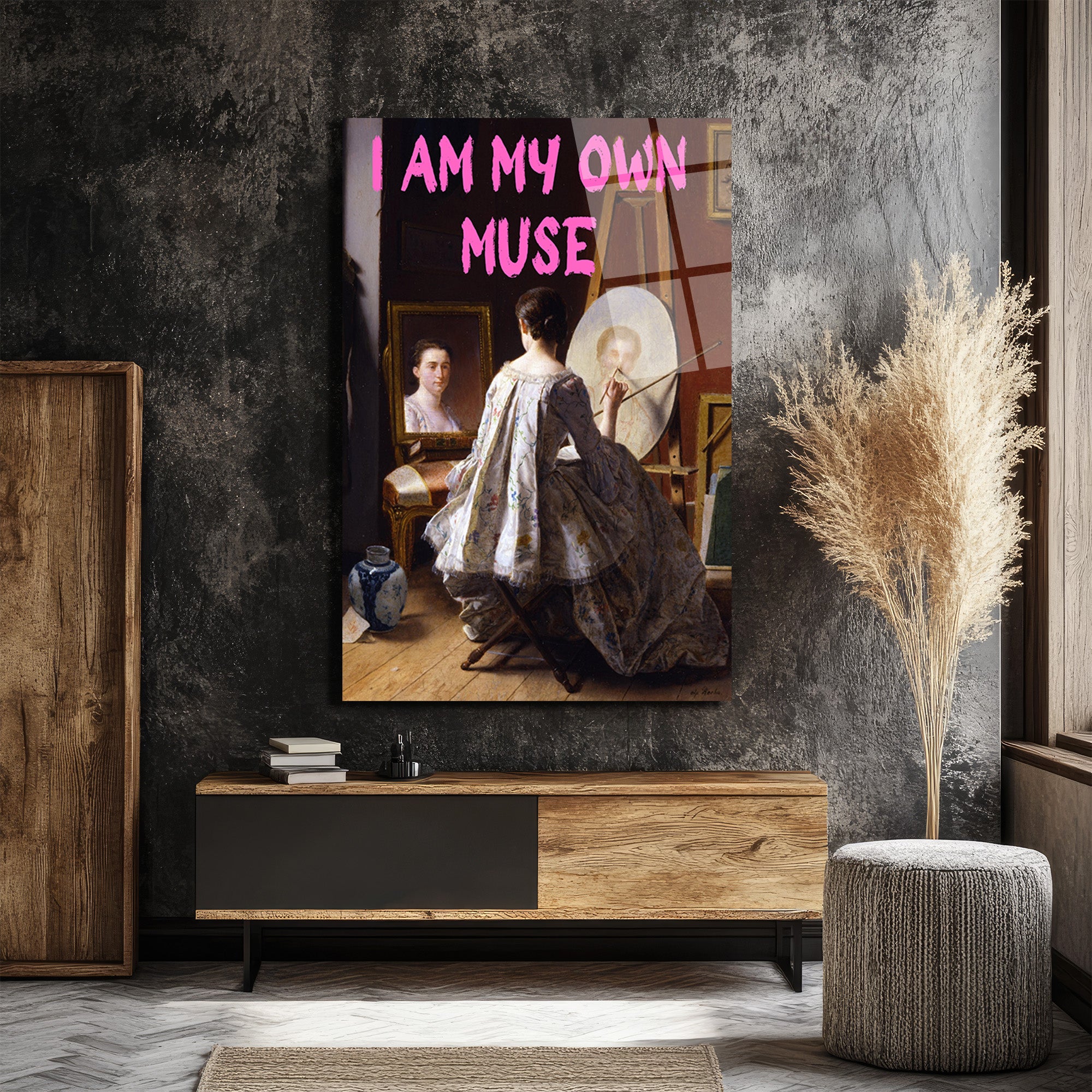 I Am My Own Muse Modern Sanat Cam Tablo