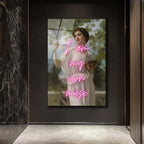 I Am My Own Muse Neon Yazılı Klasik Sanat Cam Tablo