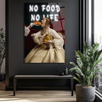 No Food No Life Cam Tablo: Barok Zarafeti ve Pop Art Dokunuşu
