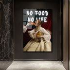 No Food No Life Cam Tablo: Barok Zarafeti ve Pop Art Dokunuşu