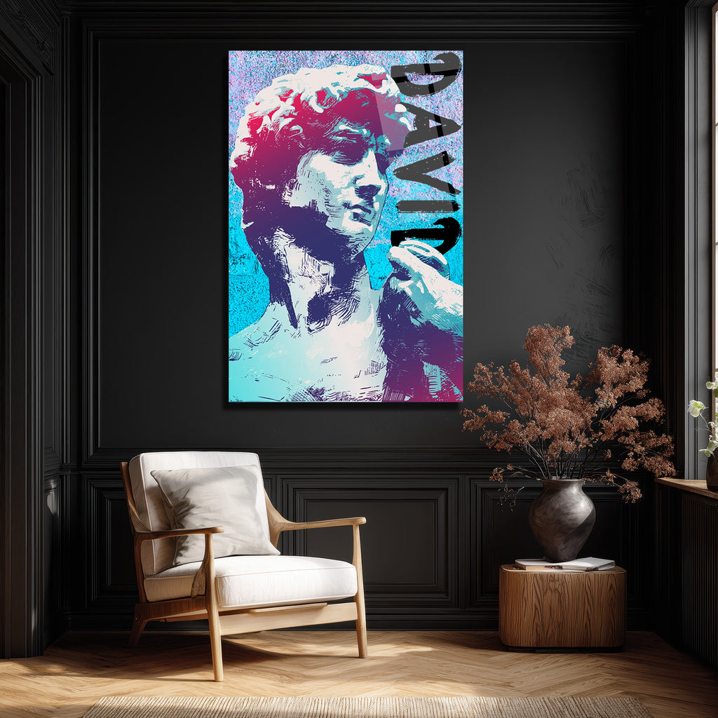 Michelangelo David Pop Art Cam Tablo - Modern Sanat Duvar Dekoru