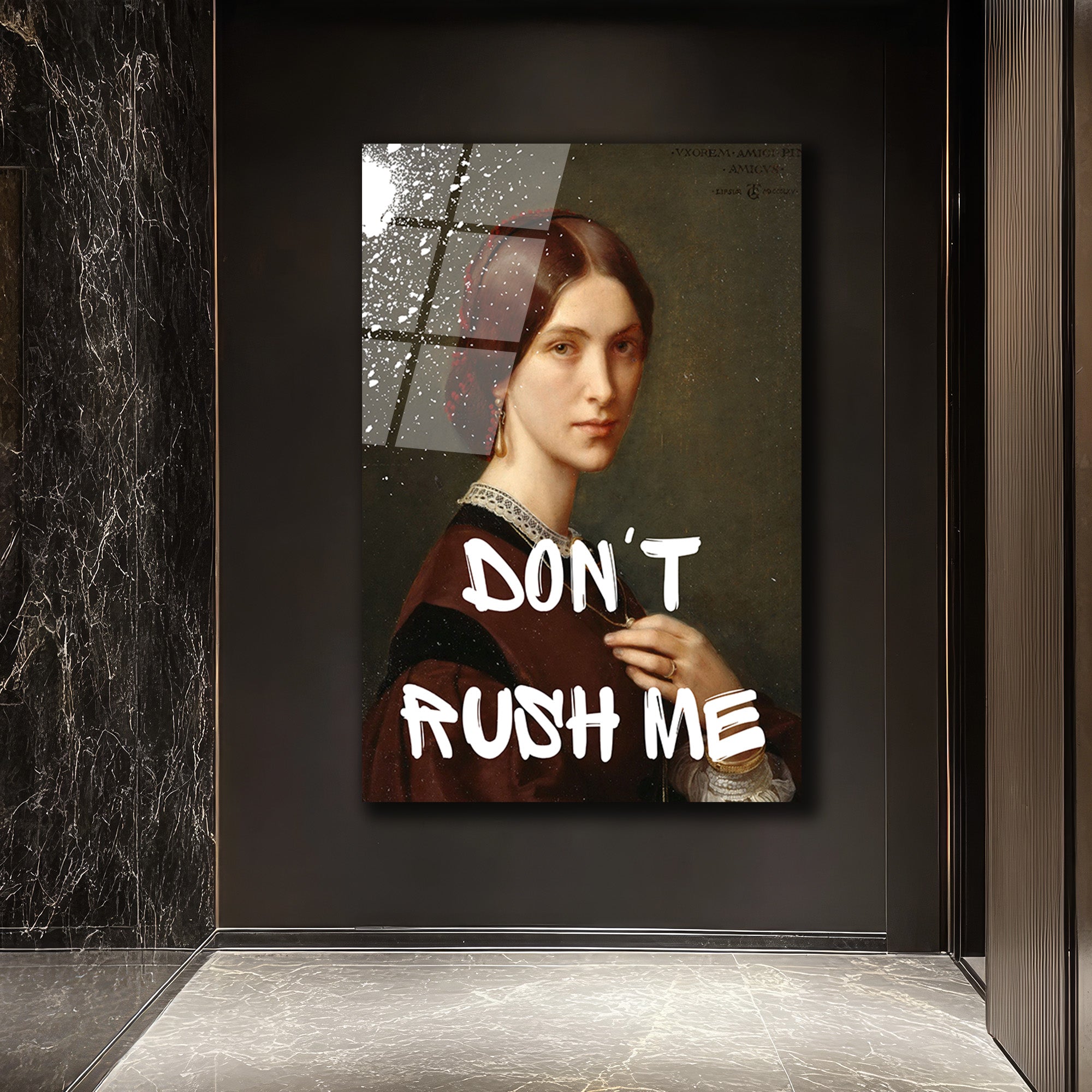 Don't Rush Me Asi Ruhlu Kadın Portresi Cam Tablo