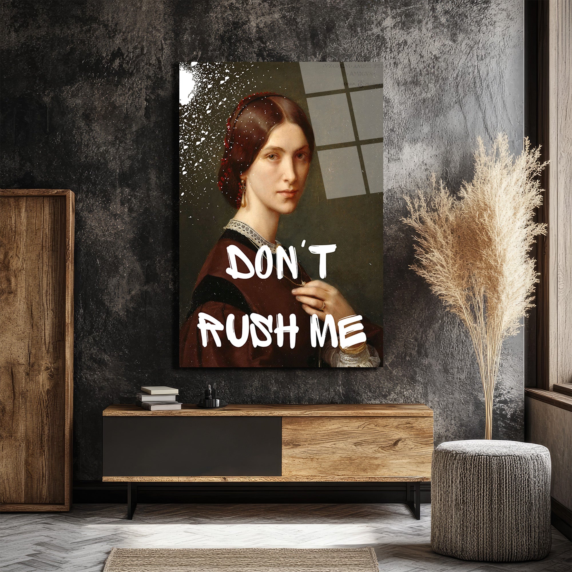 Don't Rush Me Asi Ruhlu Kadın Portresi Cam Tablo