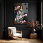 Shh I'm Drinking Tea Cam Tablo | Mizahi Klasik Sanat Duvar Dekoru