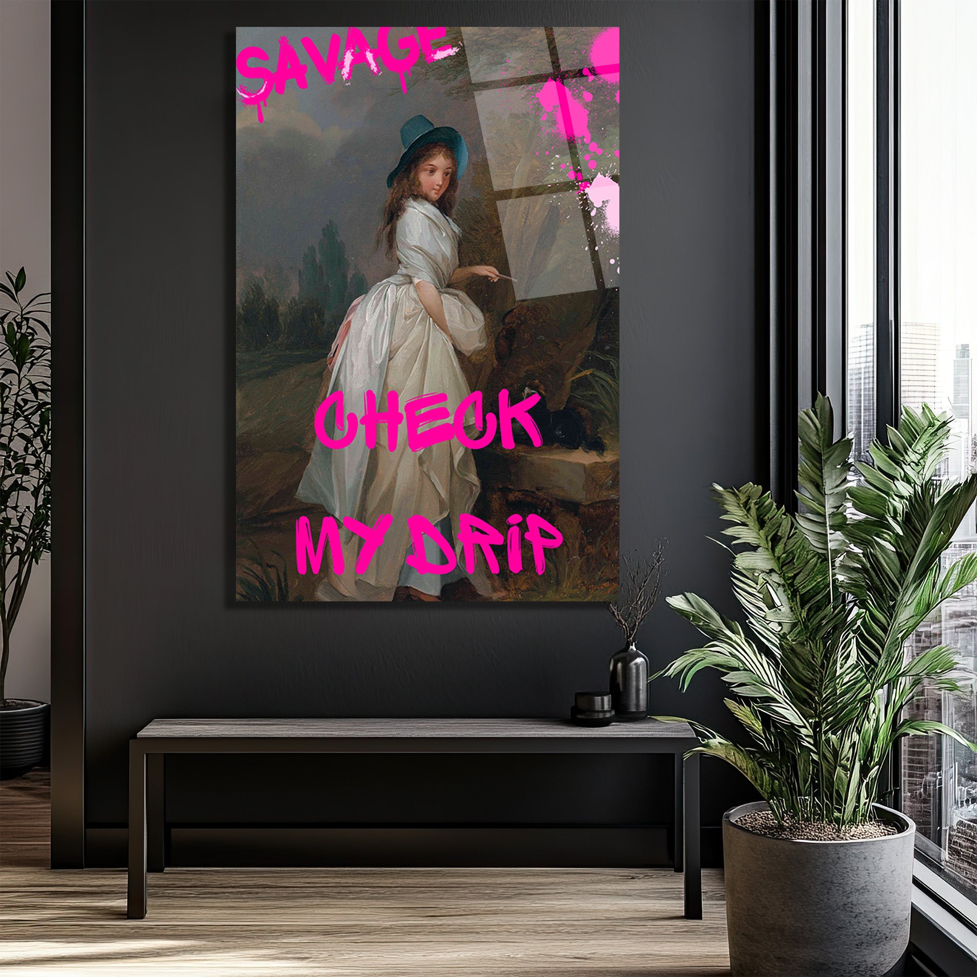 Savage Check My Drip Modern Sanat Cam Tablo