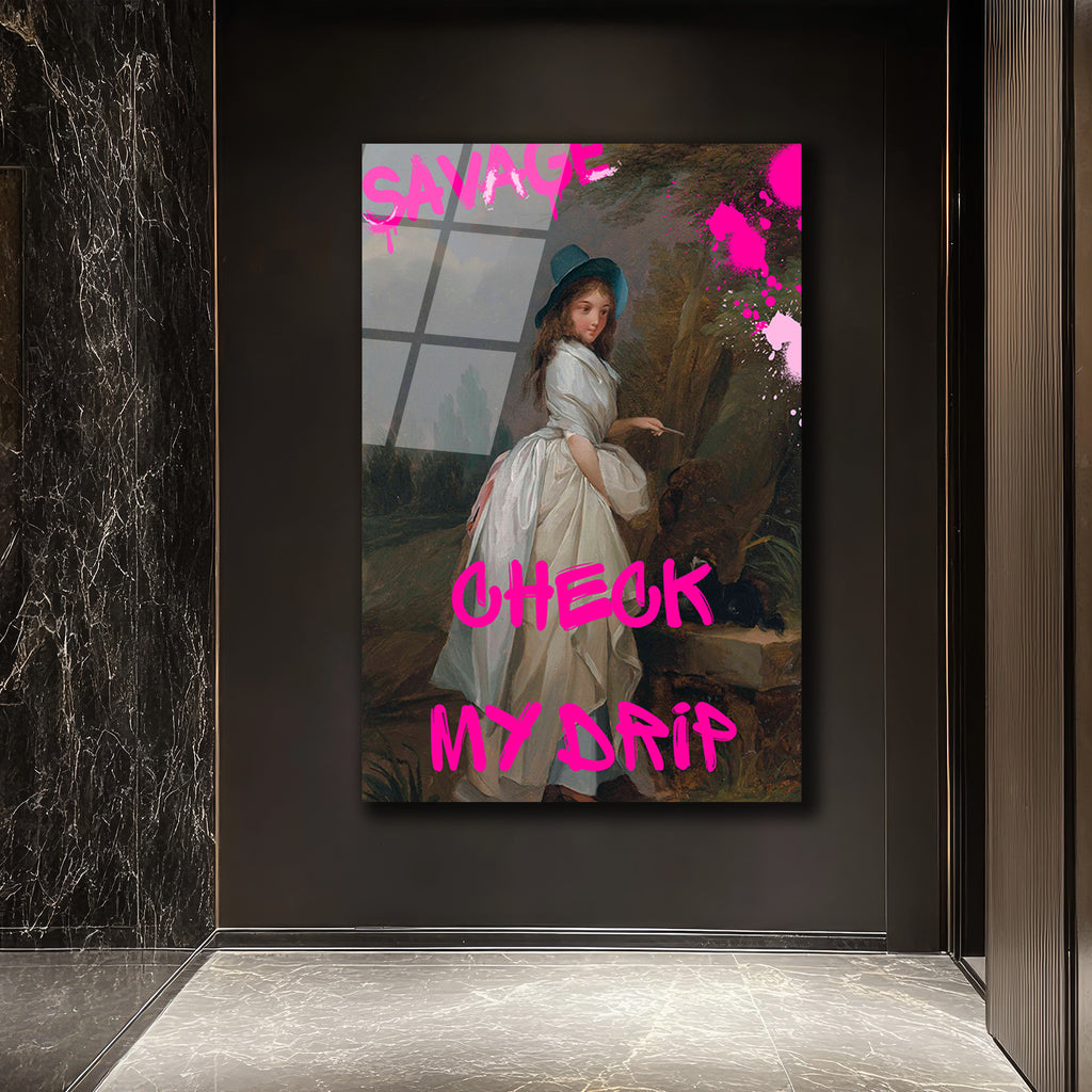 Savage Check My Drip Modern Sanat Cam Tablo