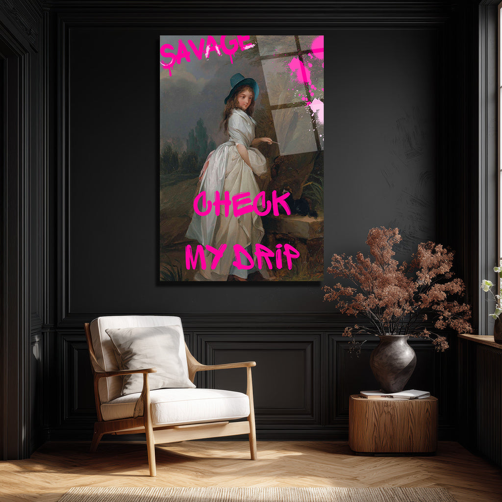 Savage Check My Drip Modern Sanat Cam Tablo