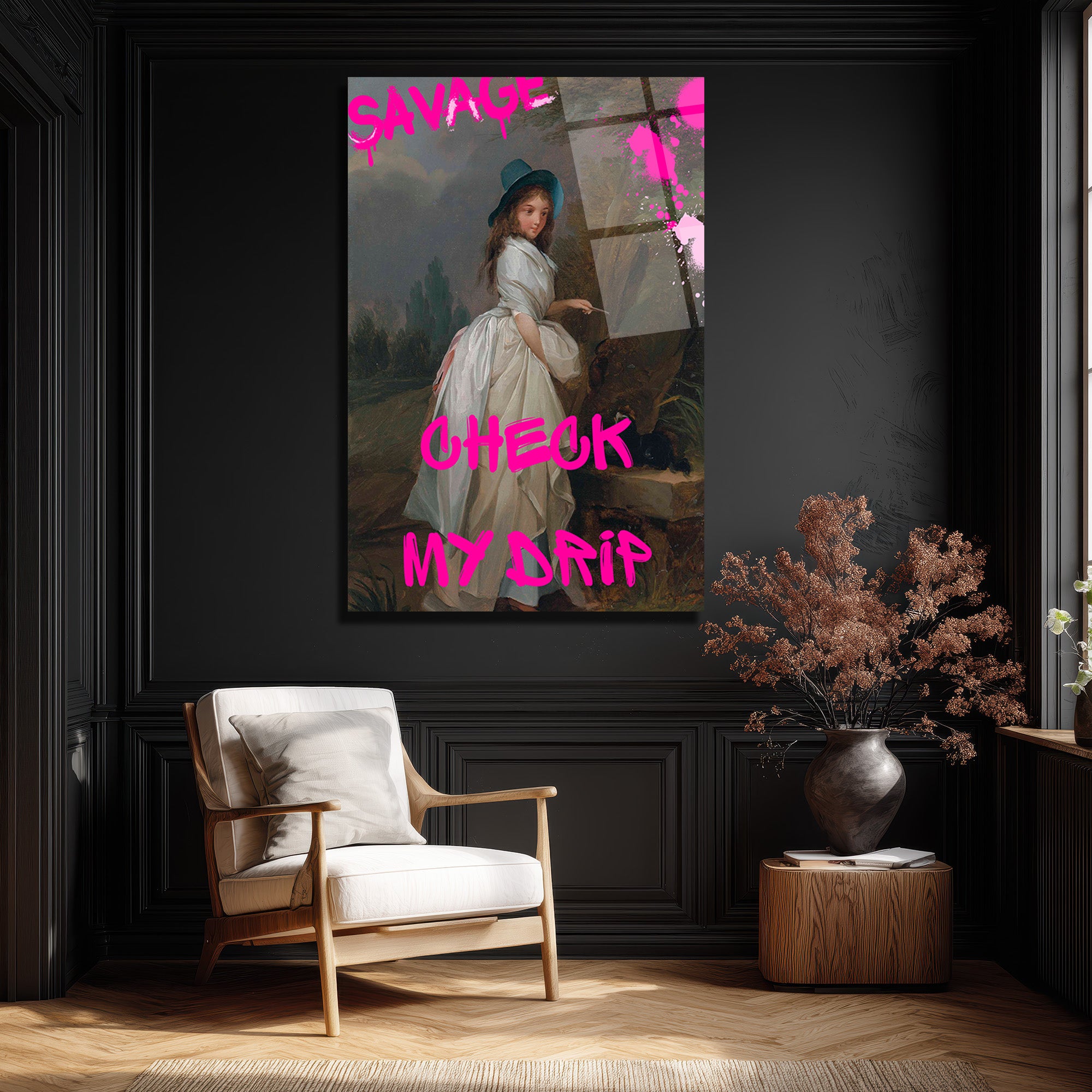 Savage Check My Drip Modern Sanat Cam Tablo