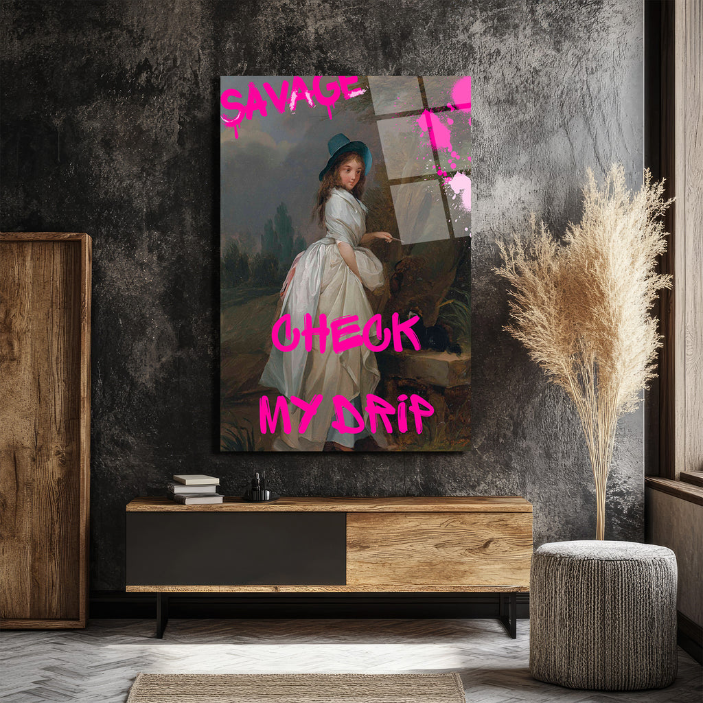 Savage Check My Drip Modern Sanat Cam Tablo