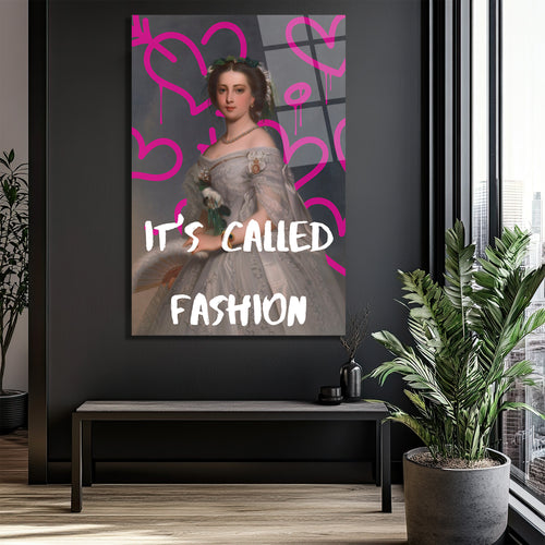"It's Called Fashion" Graffiti Kraliçe Temalı Modern Cam Tablo