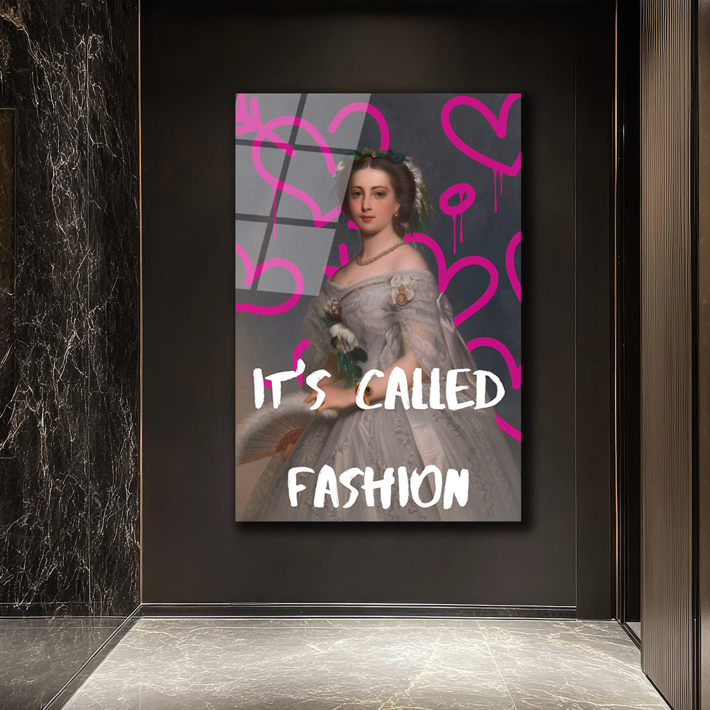 "It's Called Fashion" Graffiti Kraliçe Temalı Modern Cam Tablo