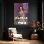 "It's Called Fashion" Graffiti Kraliçe Temalı Modern Cam Tablo