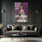 "It's Called Fashion" Graffiti Kraliçe Temalı Modern Cam Tablo