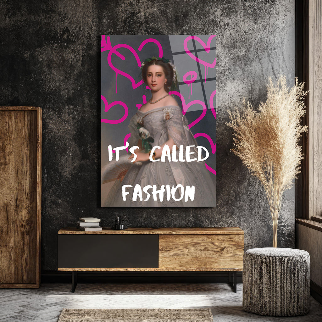 "It's Called Fashion" Graffiti Kraliçe Temalı Modern Cam Tablo