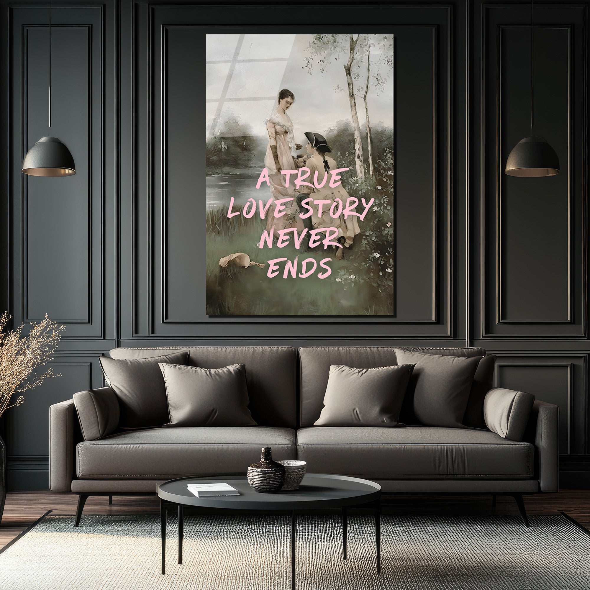 "A True Love Story Never Ends" Romantik Cam Tablo