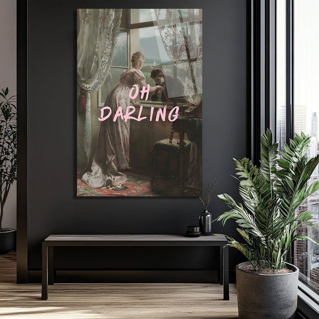 Oh Darling: Vintage Romantik Anlar Cam Tablo