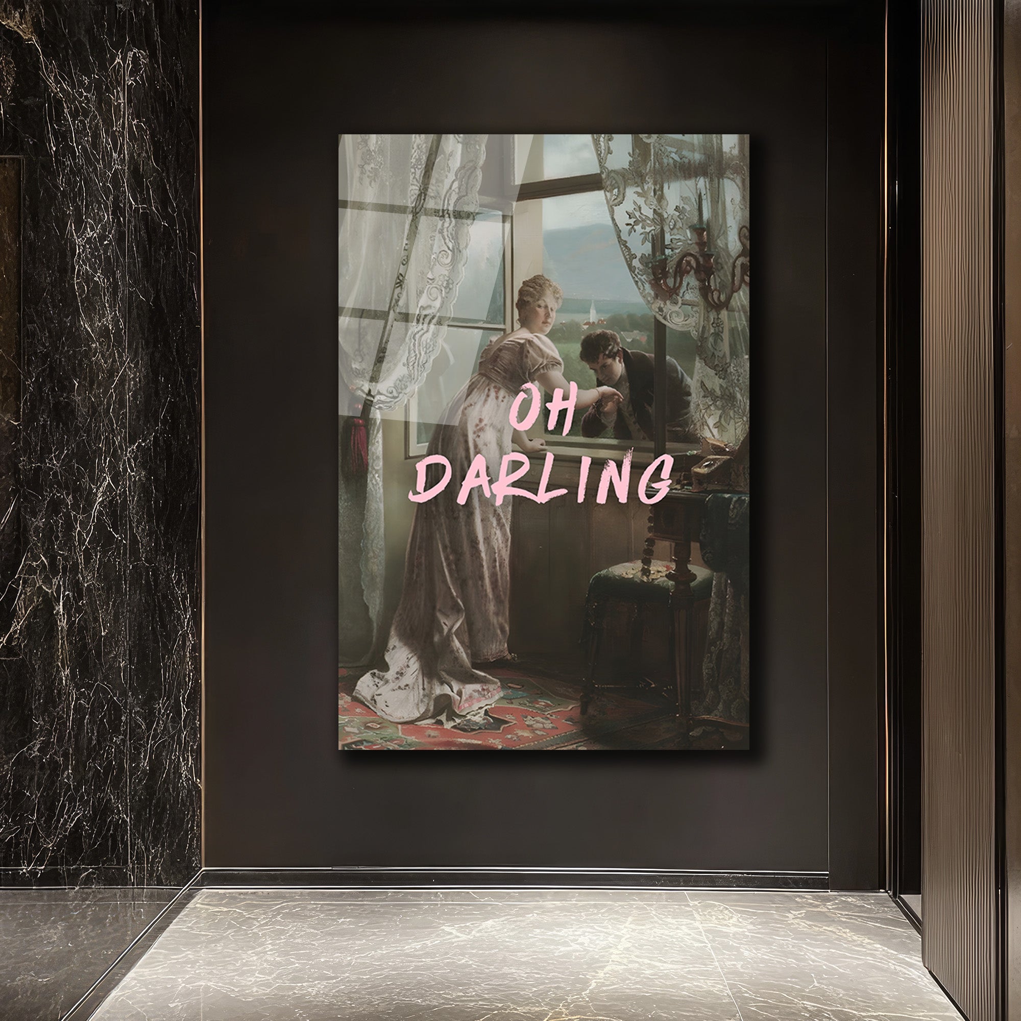 Oh Darling: Vintage Romantik Anlar Cam Tablo