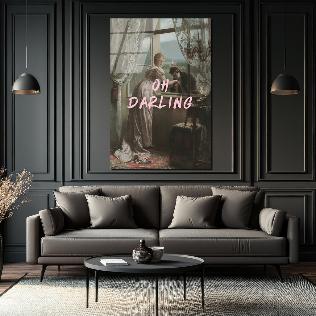 Oh Darling: Vintage Romantik Anlar Cam Tablo