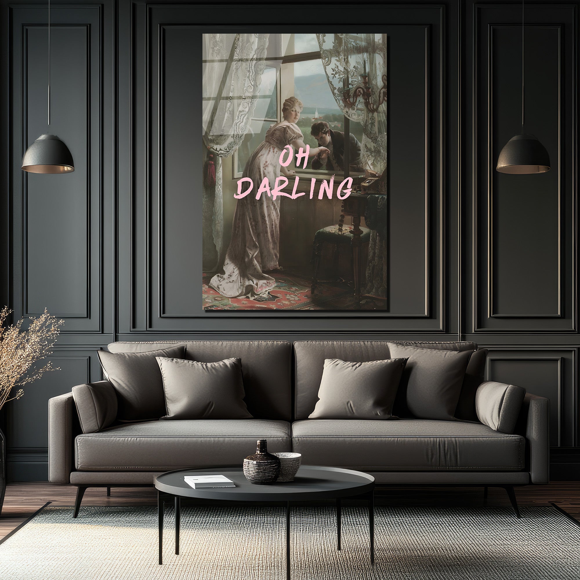Oh Darling: Vintage Romantik Anlar Cam Tablo