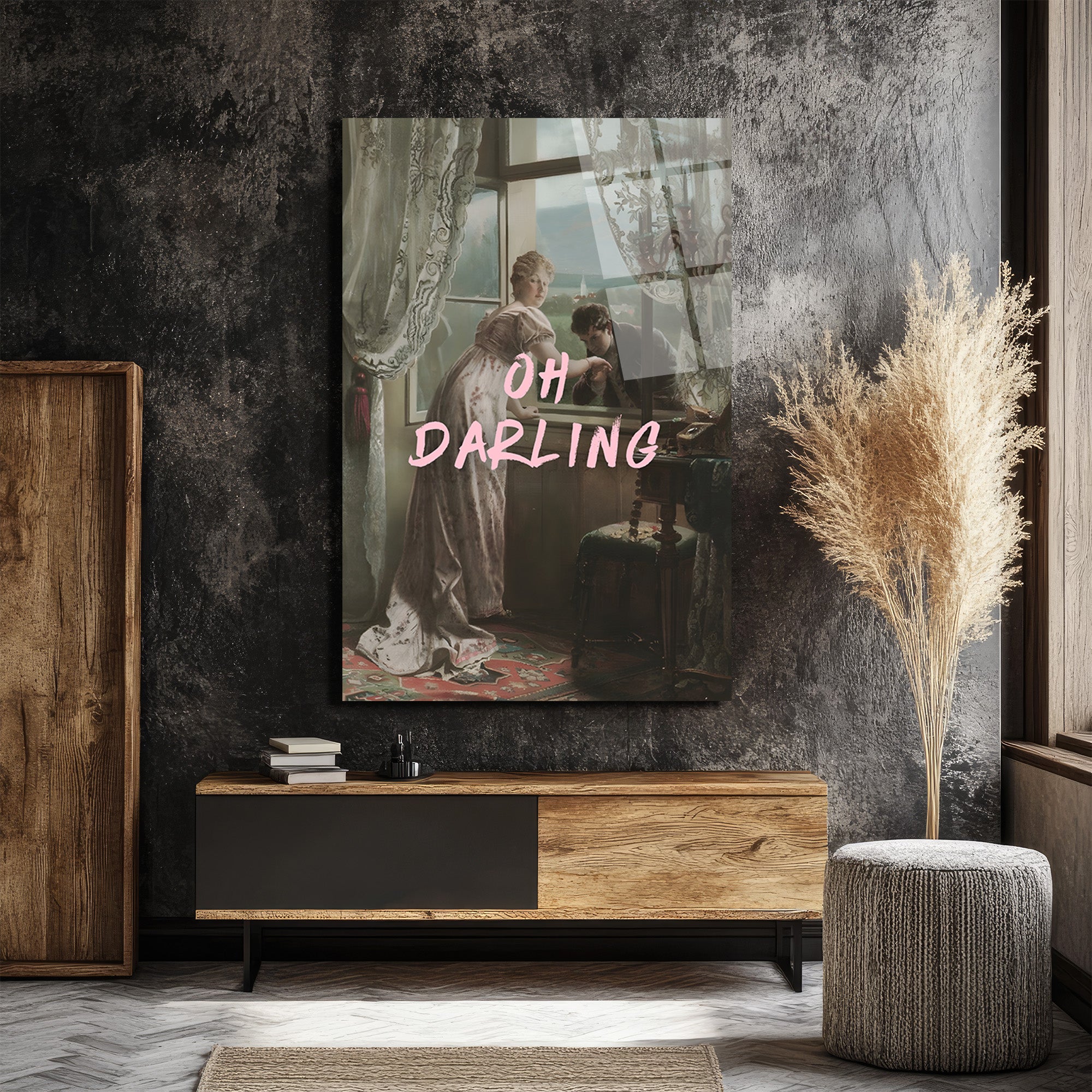 Oh Darling: Vintage Romantik Anlar Cam Tablo