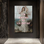 Romantik Valentine Bekleyişi Cam Tablo - Aşkın Zarafeti