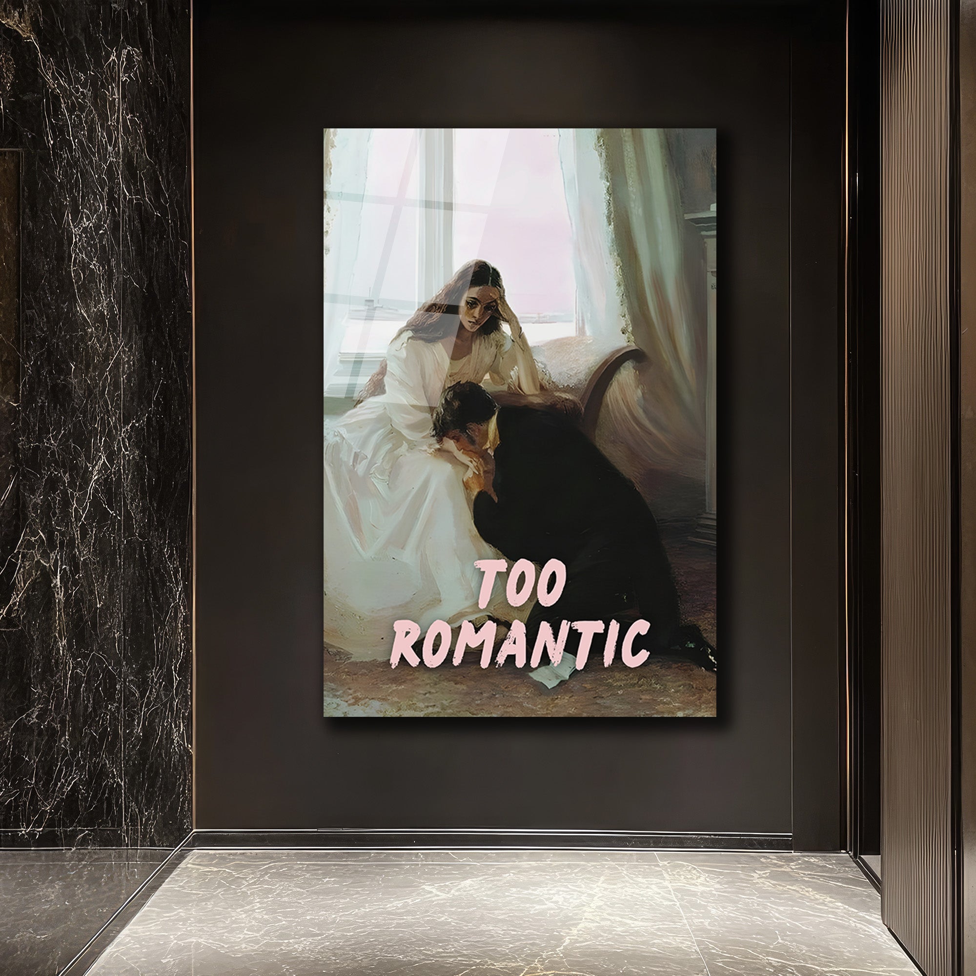 Çok Romantik Cam Tablo - Melankolik Aşkın Sanatsal Yansıması