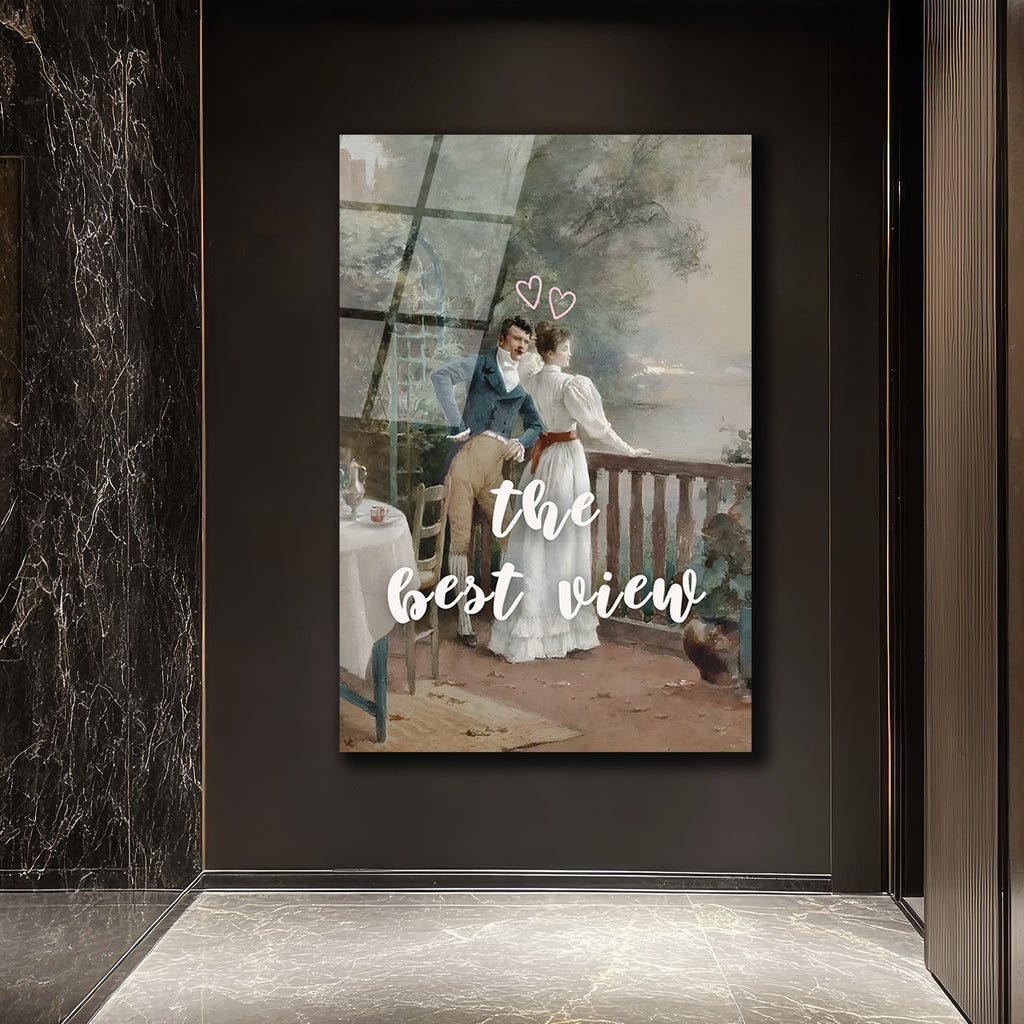 Aşkın Penceresi: 'The Best View' Romantik Cam Tablo