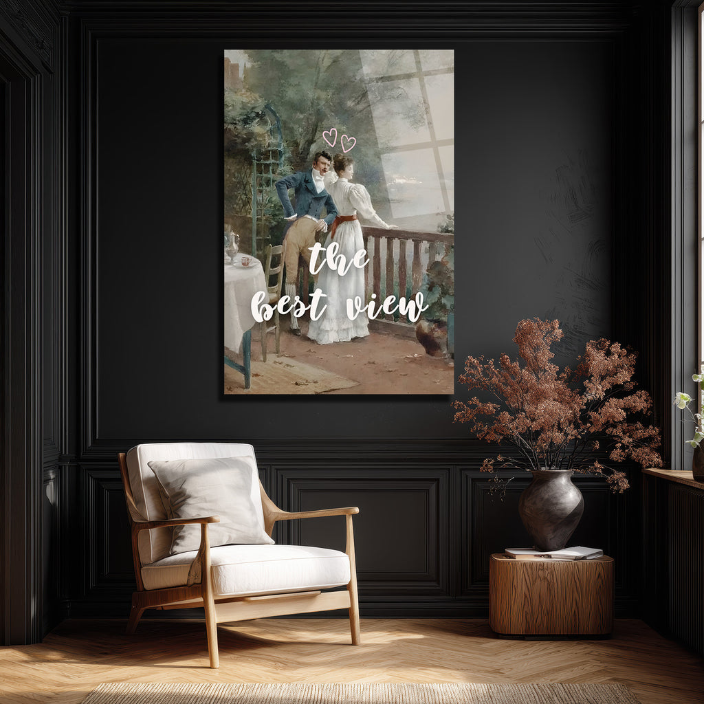 Aşkın Penceresi: 'The Best View' Romantik Cam Tablo
