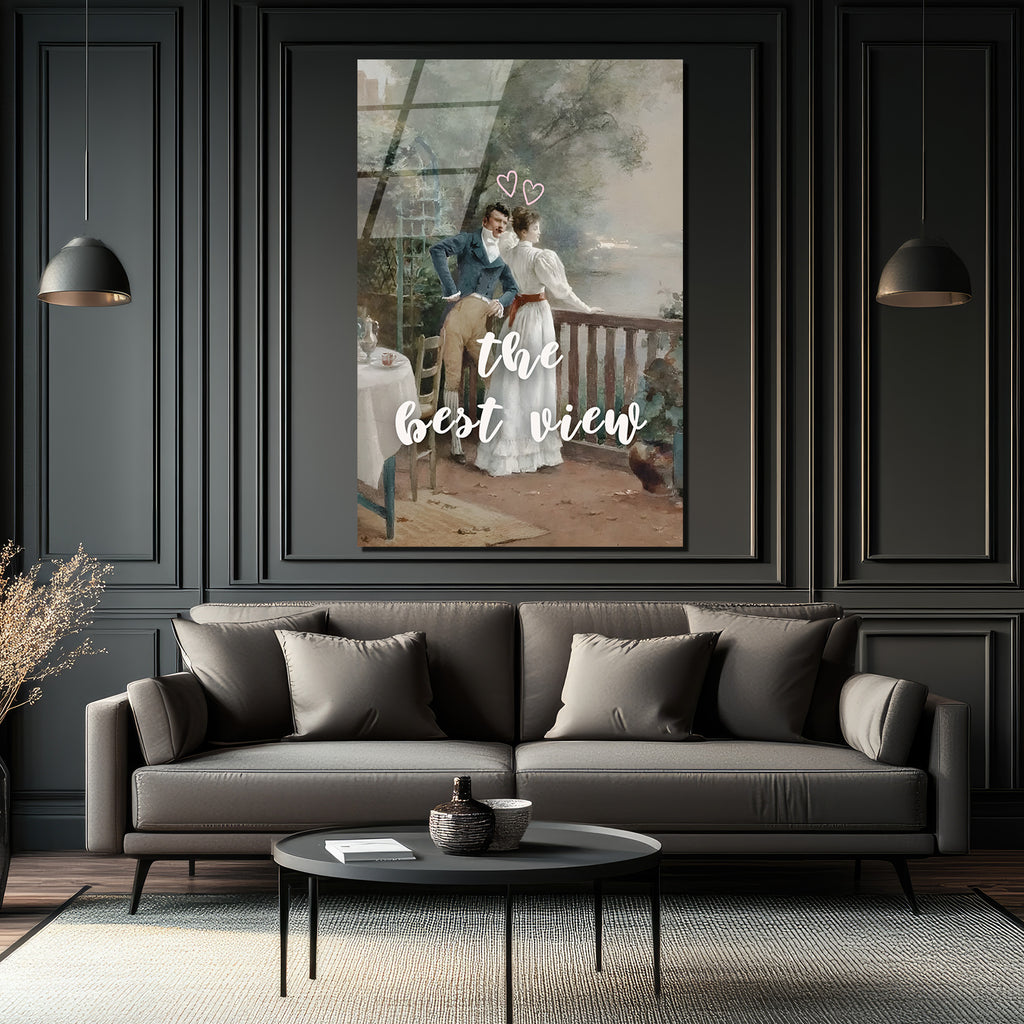 Aşkın Penceresi: 'The Best View' Romantik Cam Tablo