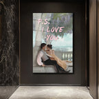 P.S. I LOVE YOU Romantik Aşk Mesajı Cam Tablo