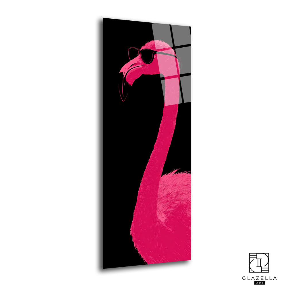 Canlı renklerde, panoramik bir flamingo görseline sahip, modern ve şık Flamingo Panoramik Cam Tablo. Temperli camdan üretilmiştir.