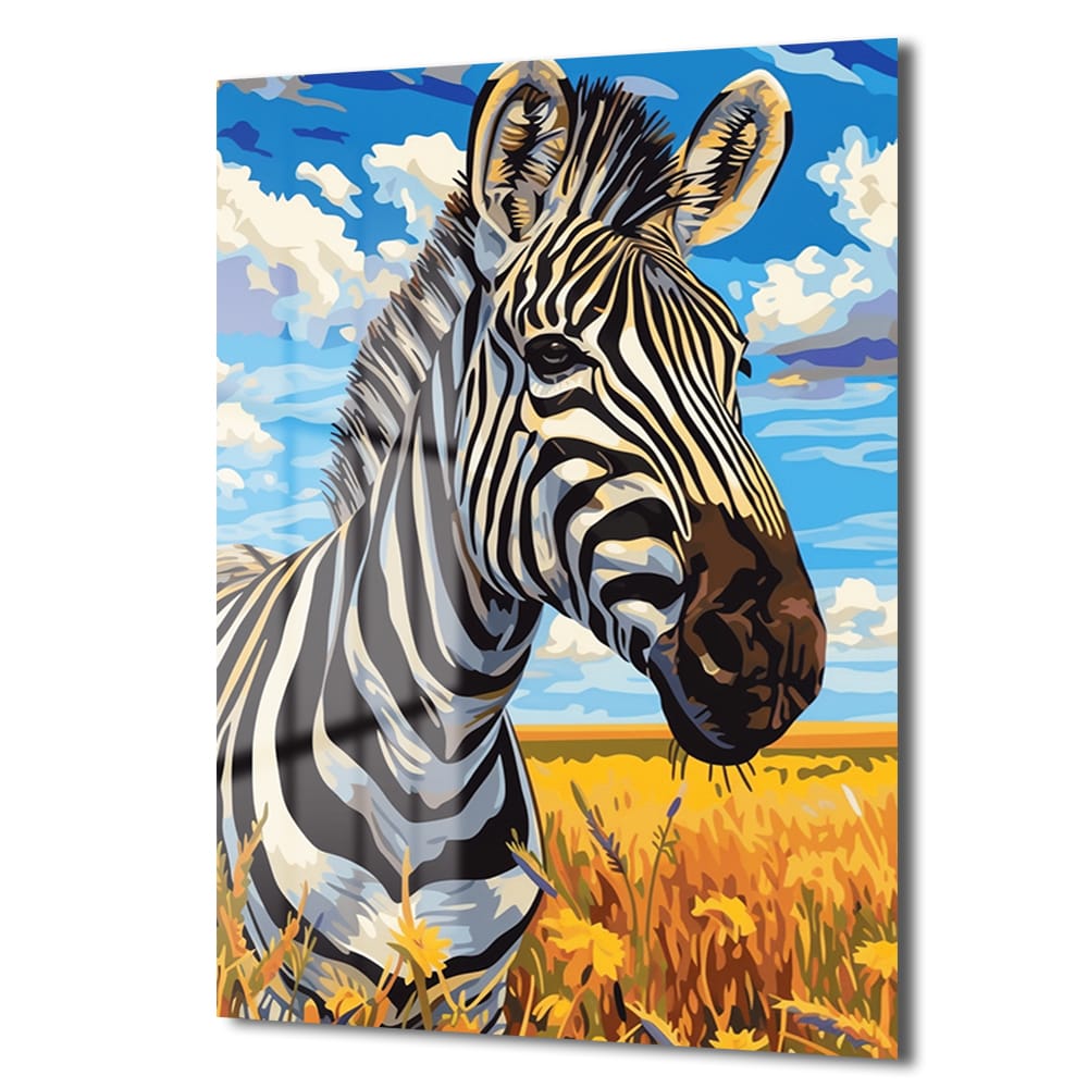 Vahşi Zarafet: Afrika Zebrası Modern Cam Tablo