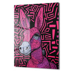 Neon Eşek: Pop Art Tarzı Canlı Pembe Cam Tablo