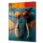 Cool Elephant: Modern Sanat Temperli Cam Tablo