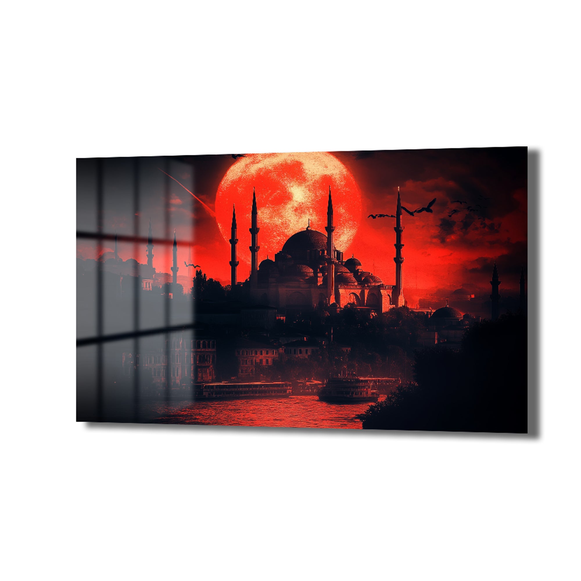 Kızıl Ay İstanbul: Modern Temperli Cam Tablo