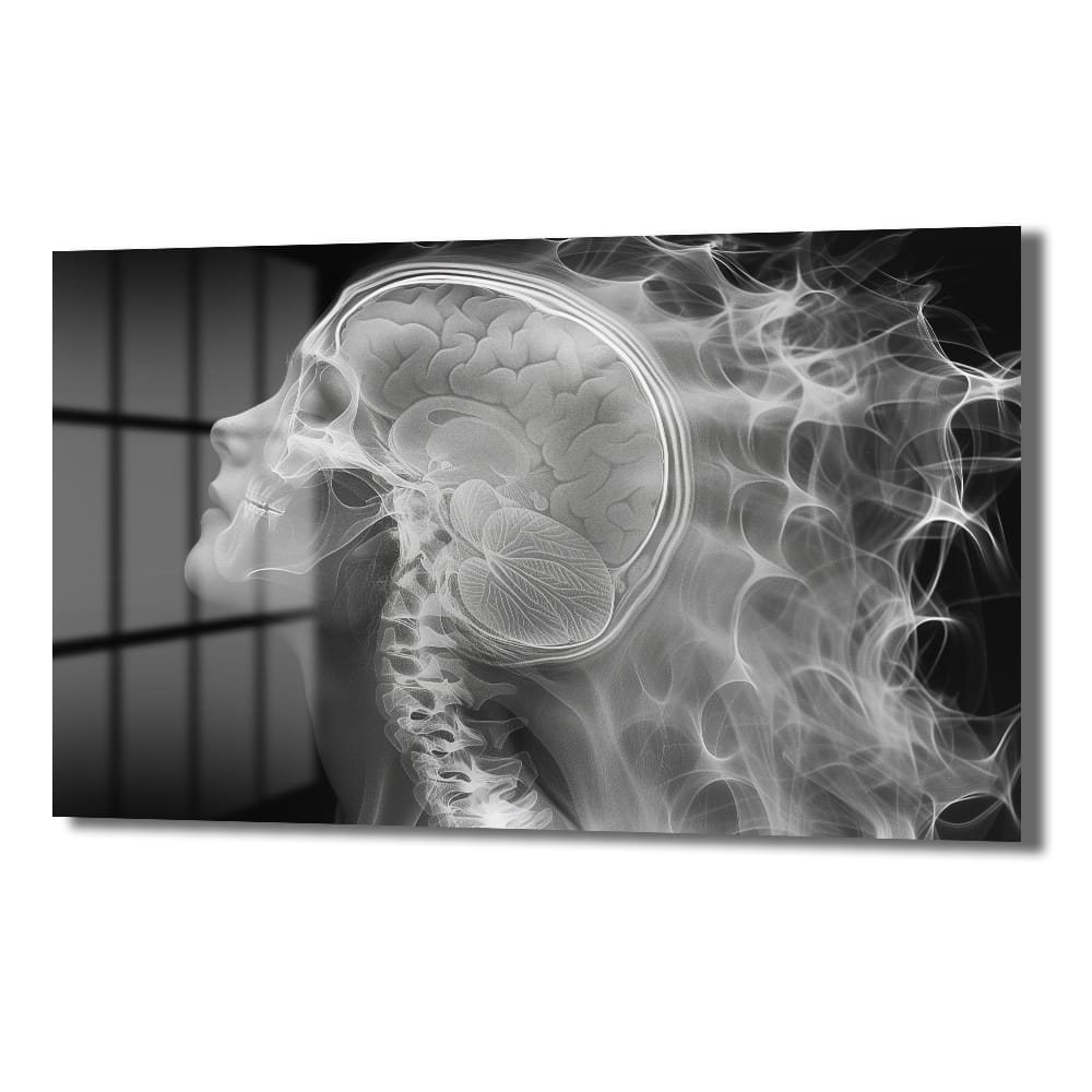 Zihin Akışı: Modern Beyin ve İnsan Anatomisi Cam Tablo